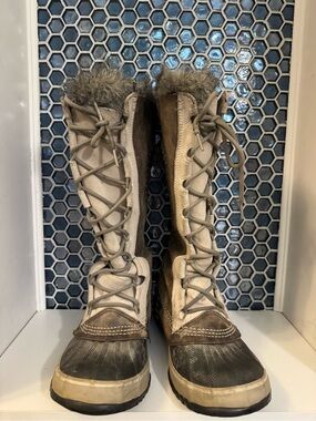 SOREL Cate the Great Winter Boots Womens Sz 8 NL1642-221 Fur Trim Waterproof